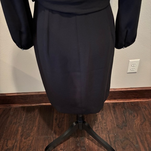 J. Crew Black Classic Wrap Dress, size 2, Closet Staple LBD Office Church Event - Picture 6 of 14